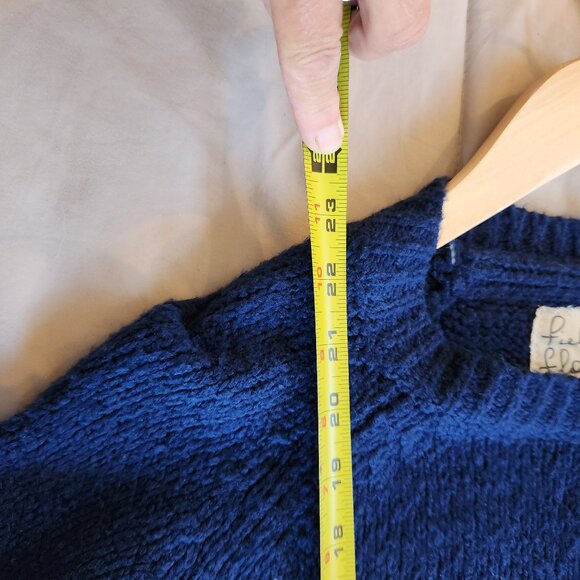 Anthropologie Evie Field Flower Navy Long Sleeve Pom Pom Embroidered Sweater - Picture 8 of 10